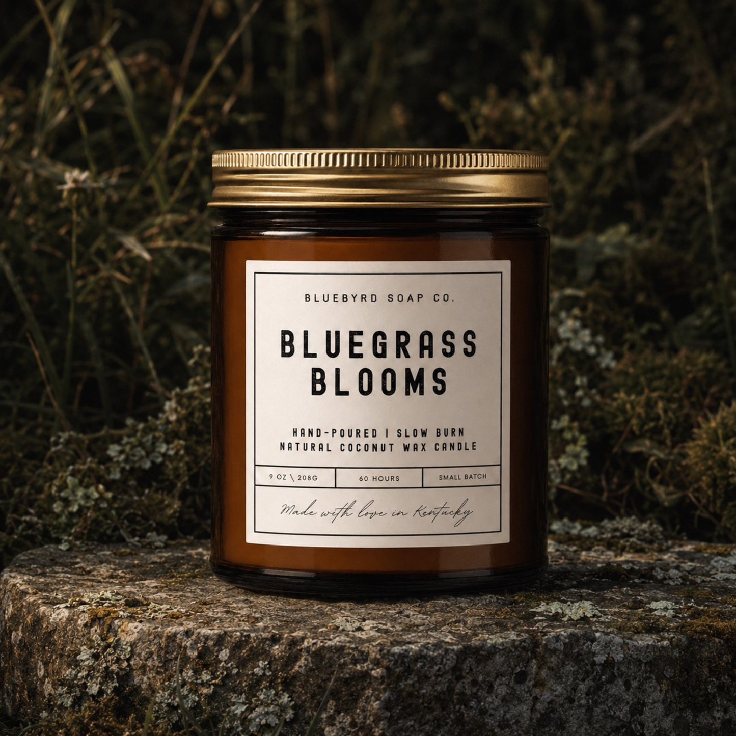 BLUEGRASS BLOOMS CANDLE | Hand-Poured Coconut Wax Blend 9oz.