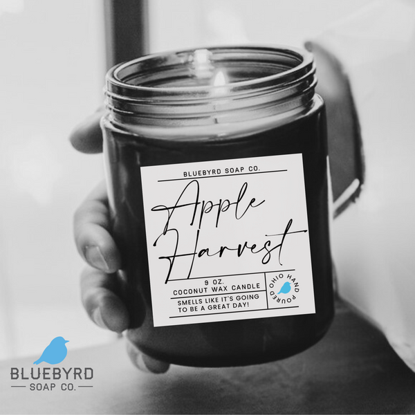 APPLE HARVEST FALL SCENTED CANDLE JAR | Autumn Apples Spiced Coconut Wax Candle Highly Scented