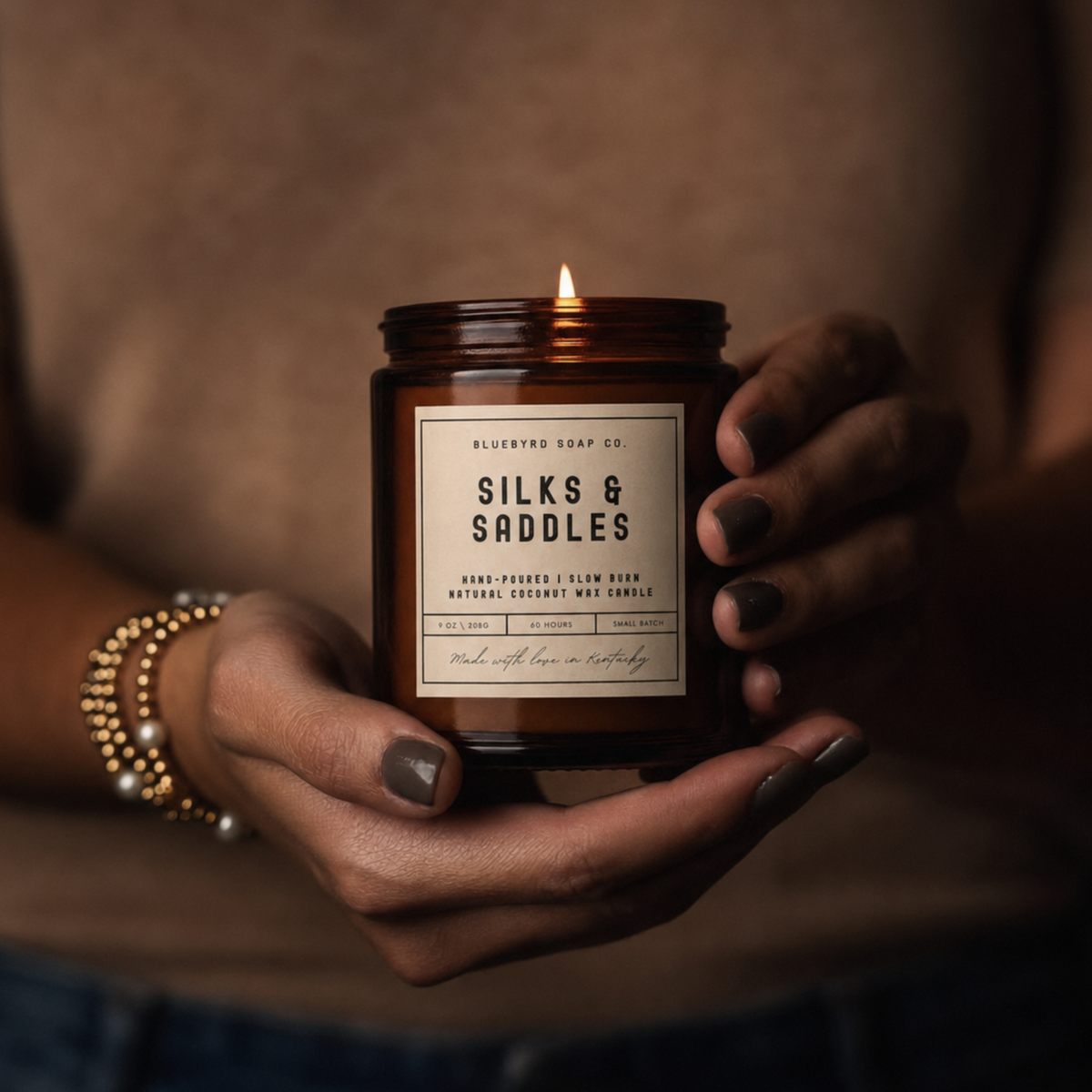 SILKS & SADDLES CANDLE | Hand-Poured Coconut Wax Blend 9oz.