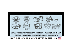 Sustainable and Eco-Friendly personal care products for individuals who love the planet too.  All soap bars, lotions, facial oils, and body scrubs are handmade in small batches in the USA. Vegan soaps made with organic and natural ingredients. Vegan Soaps