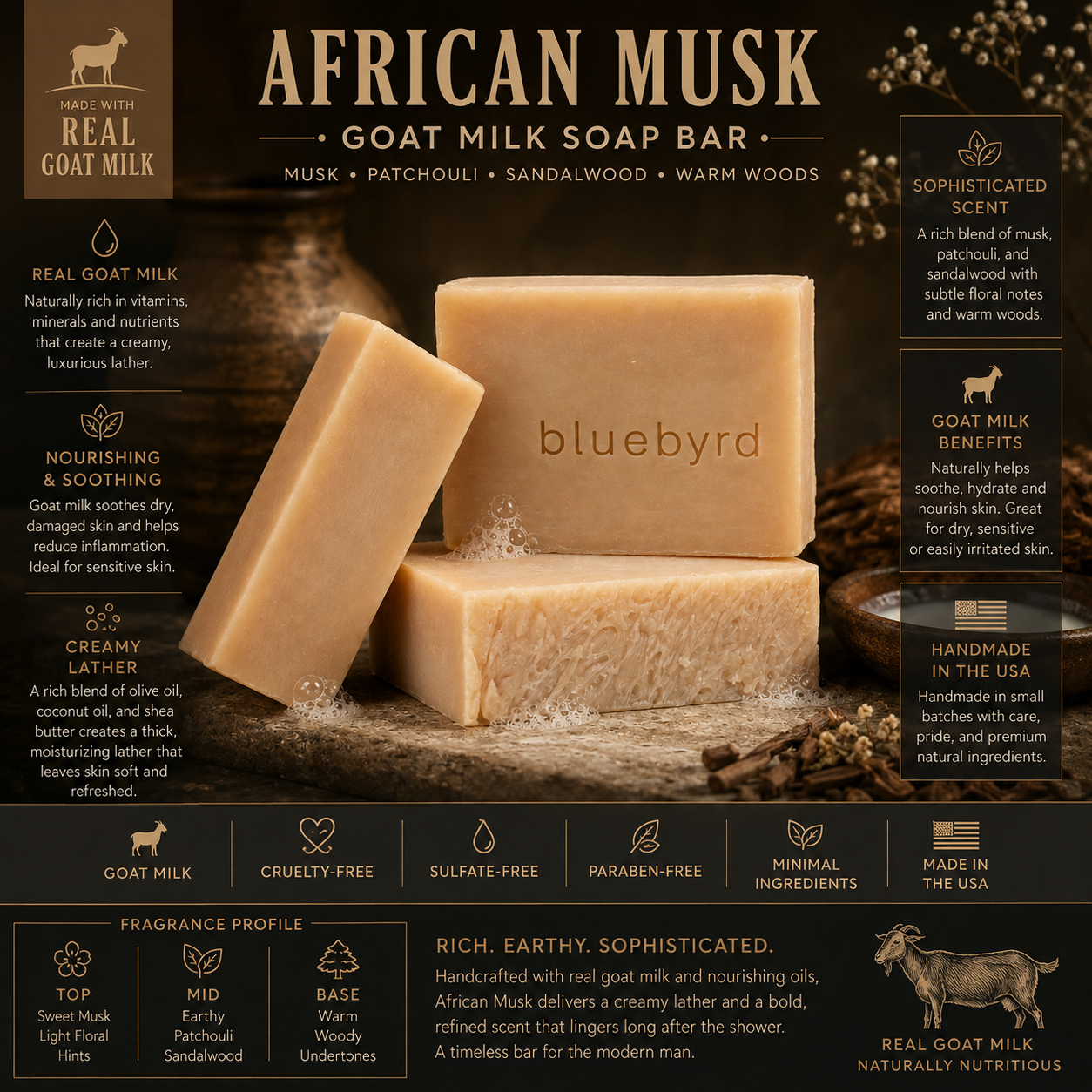 AFRICAN MUSK | Men's Goat Milk Soap