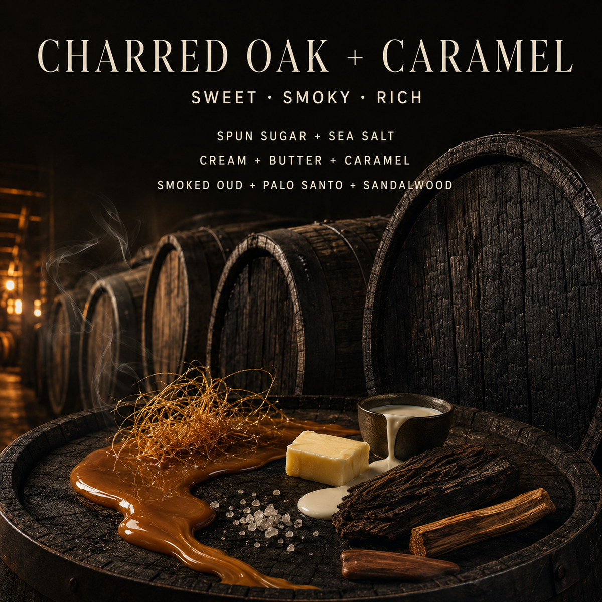 CHARRED OAK + CARAMEL | Hand-Poured Coconut Wax Blend 9oz.