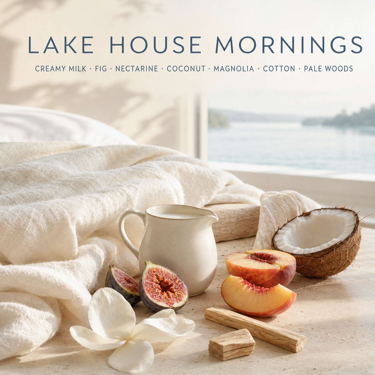 LAKE HOUSE MORNINGS CANDLE | Hand-Poured Coconut Wax Blend 9oz.
