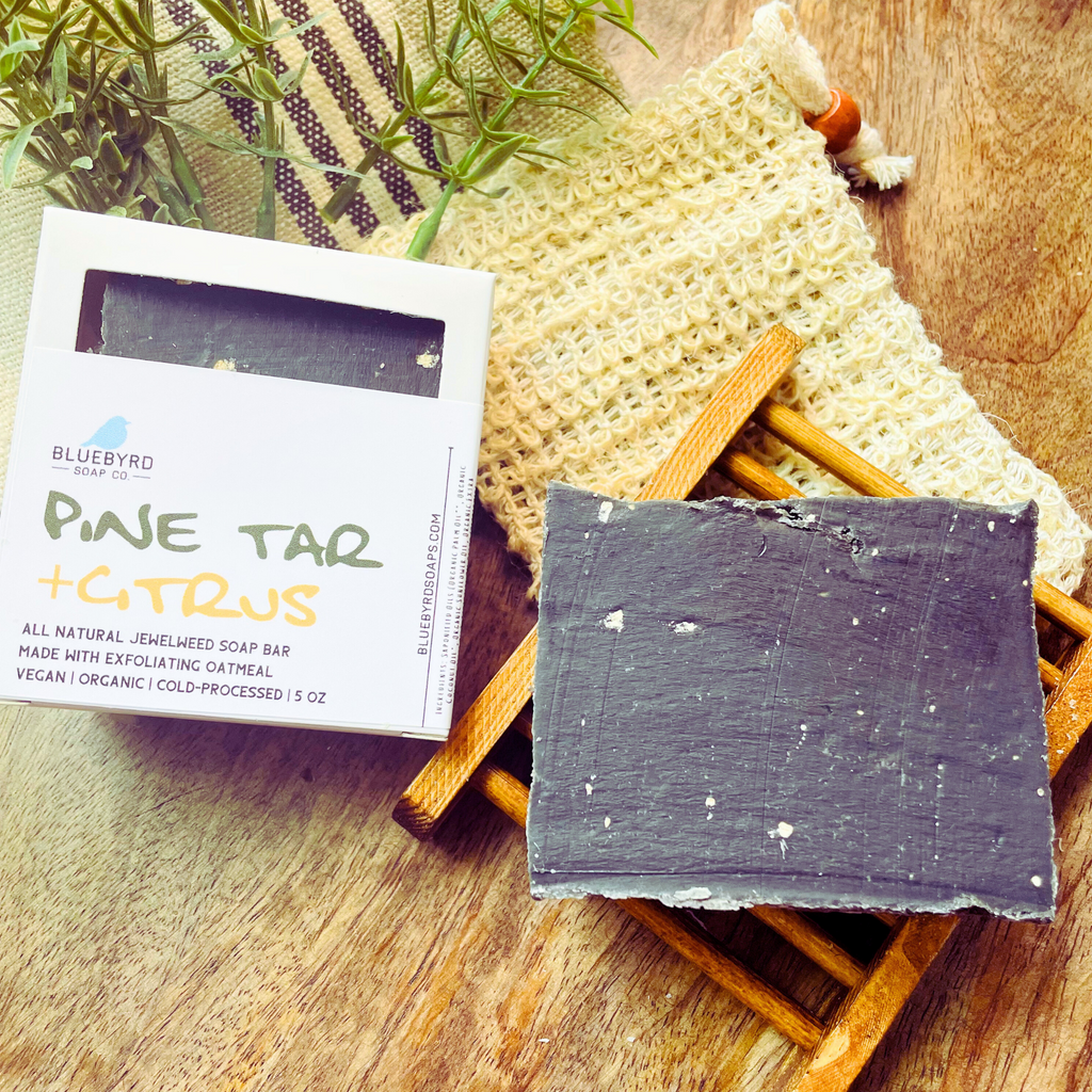 CITRUS PINE TAR BAR SOAP, All Natural Jewelweed Bar Soap For Poison Ivy  Relief