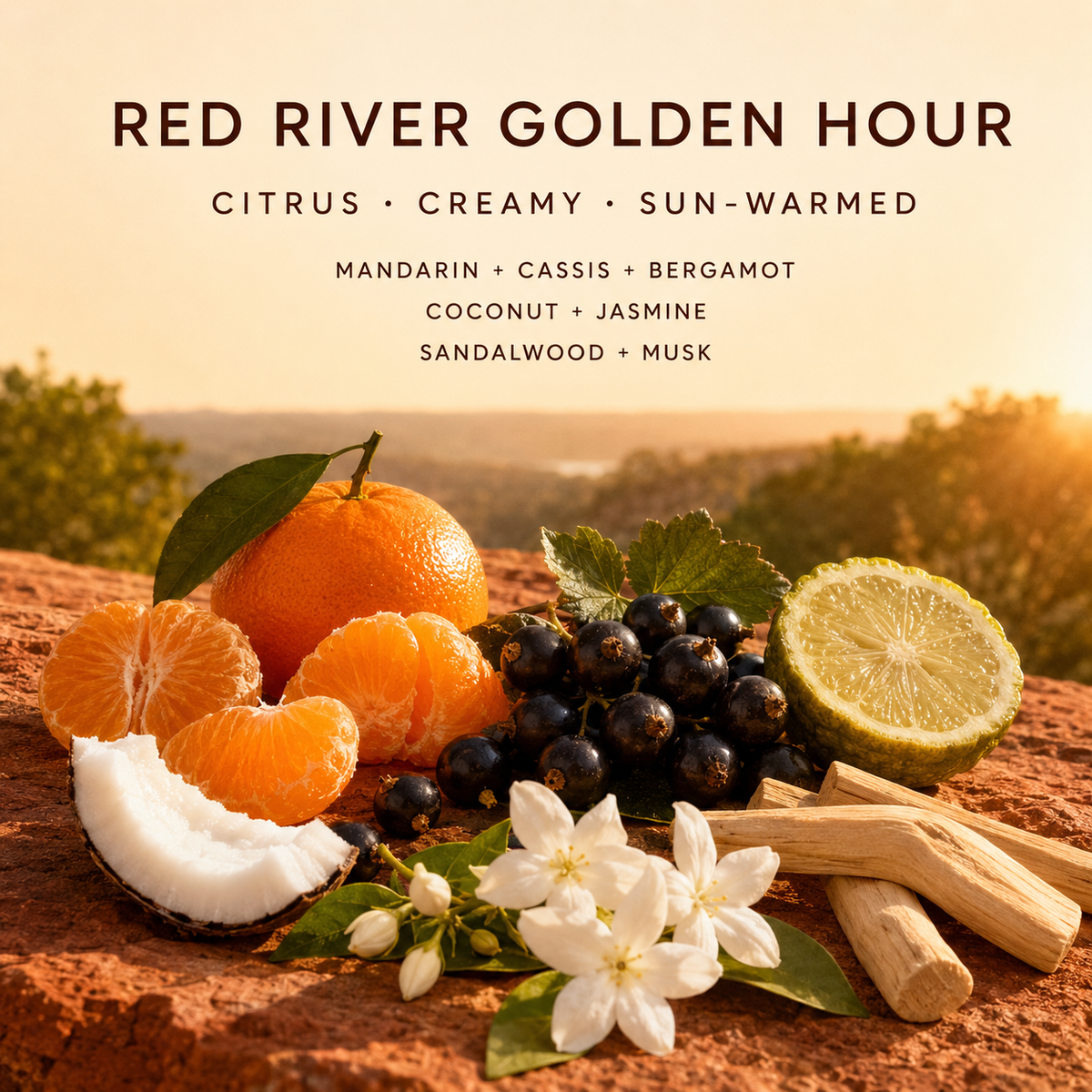 RED RIVER GOLDEN HOUR CANDLE | Hand-Poured Coconut Wax Blend 9oz.