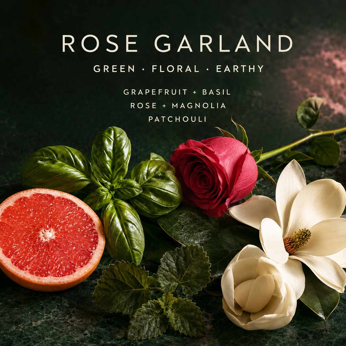 ROSE GARLAND CANDLE | Hand-Poured Coconut Wax Blend 9oz.