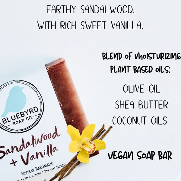 Spiced Vanilla & Sandalwood Soap (100% Natural, Vegan and Organic) · An exotic blend of warm vanilla and woodsy sandalwood make this a perfect, sensual soap bar