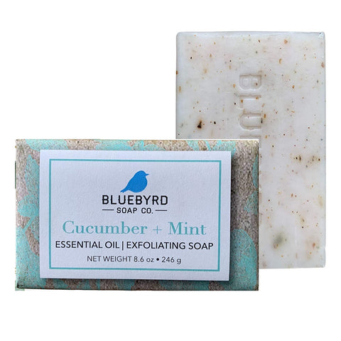 BLUEBYRD Soap Co. Cucumber & Mint Exfoliating Soap Bar