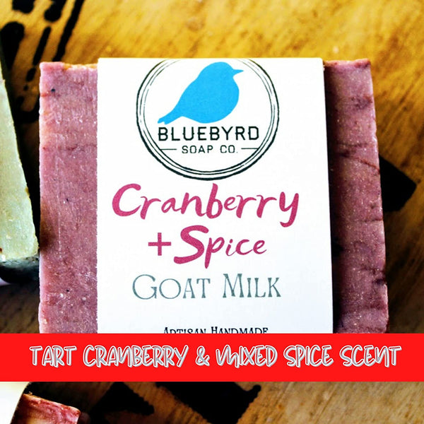 cranberry and spice all natural goat milk soap bar