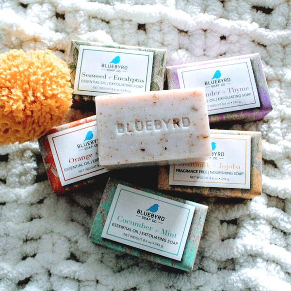 Vegetable soaps infused with pure essential oils and enriched with shea butter, cocoa butter, virgin olive oil, and grapeseed oil to create a collection of hand-crafted soaps grounded in the benefits of nature. Cruelty-Free, Paraben Free, Silicone Free, Made in the USA.