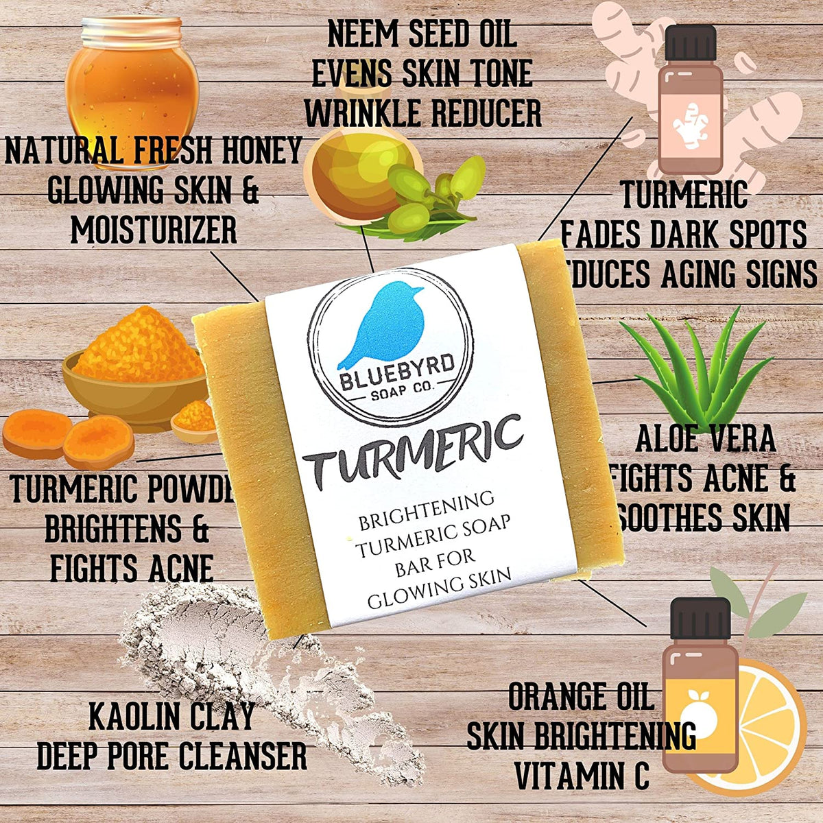 TURMERIC FACIAL BAR | ALL NATURAL ORGANIC TURMERIC SOAP BAR