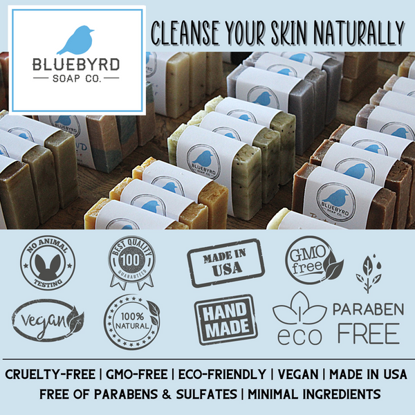 MADE IN THE USA WITH QUALITY INGREDIENTS- Enjoy our artisan handmade soap, highlighted by a rustic texture on the top of our soap bars that is a natural result of being a handmade product. Made by hand through traditional, small batch, cold process methods in order to best preserve the quality and effectiveness of our natural and organic ingredients. Cruelty Free. GMO-Free. Paraben Free, Silicone Free, Sulfate Free, and Always Made with Minimal Ingredients.